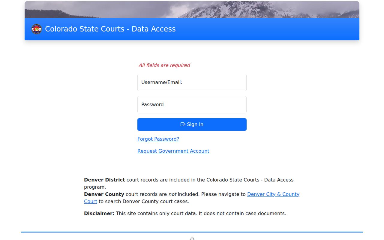 San Juan County court dockets and State Courts Data Access login
