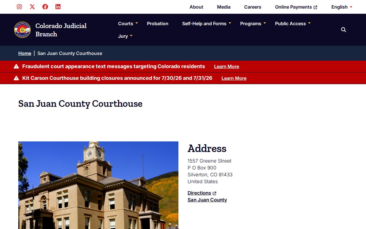 San Juan County court records courthouse address and access