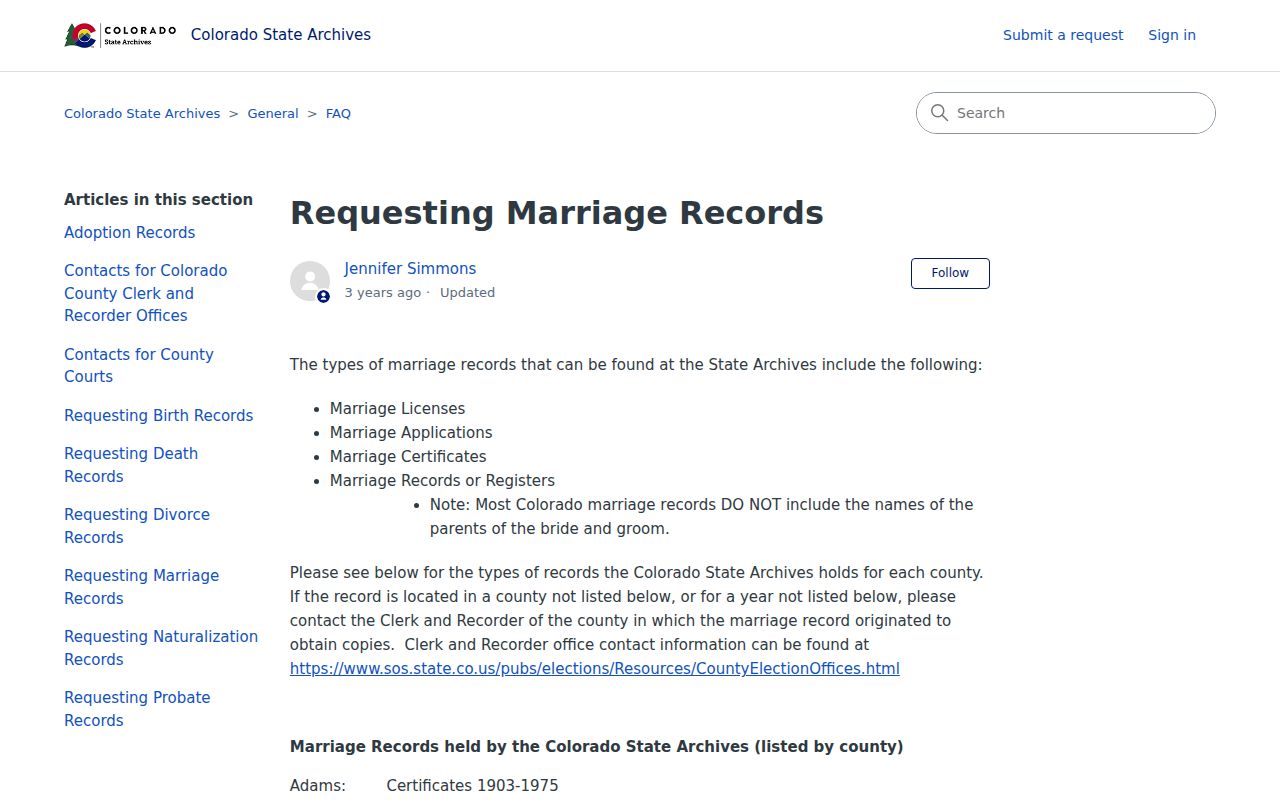 San Juan County marriage records State Archives marriage guidance